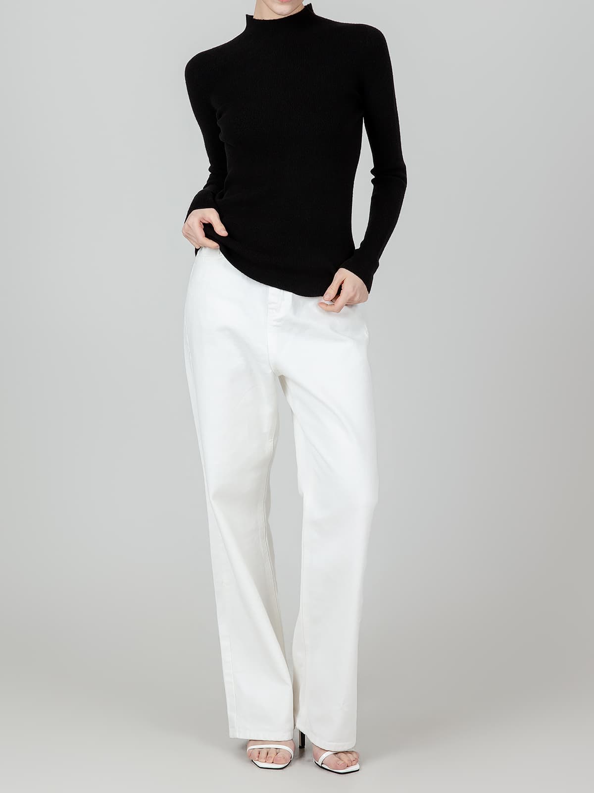 조이 화이트 데님 팬츠