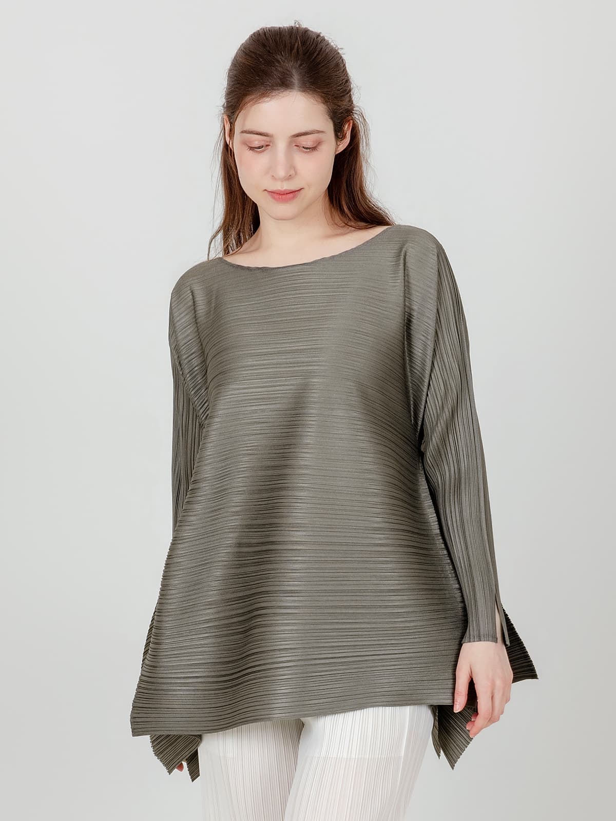 후레아 긴팔 플리츠 블라우스