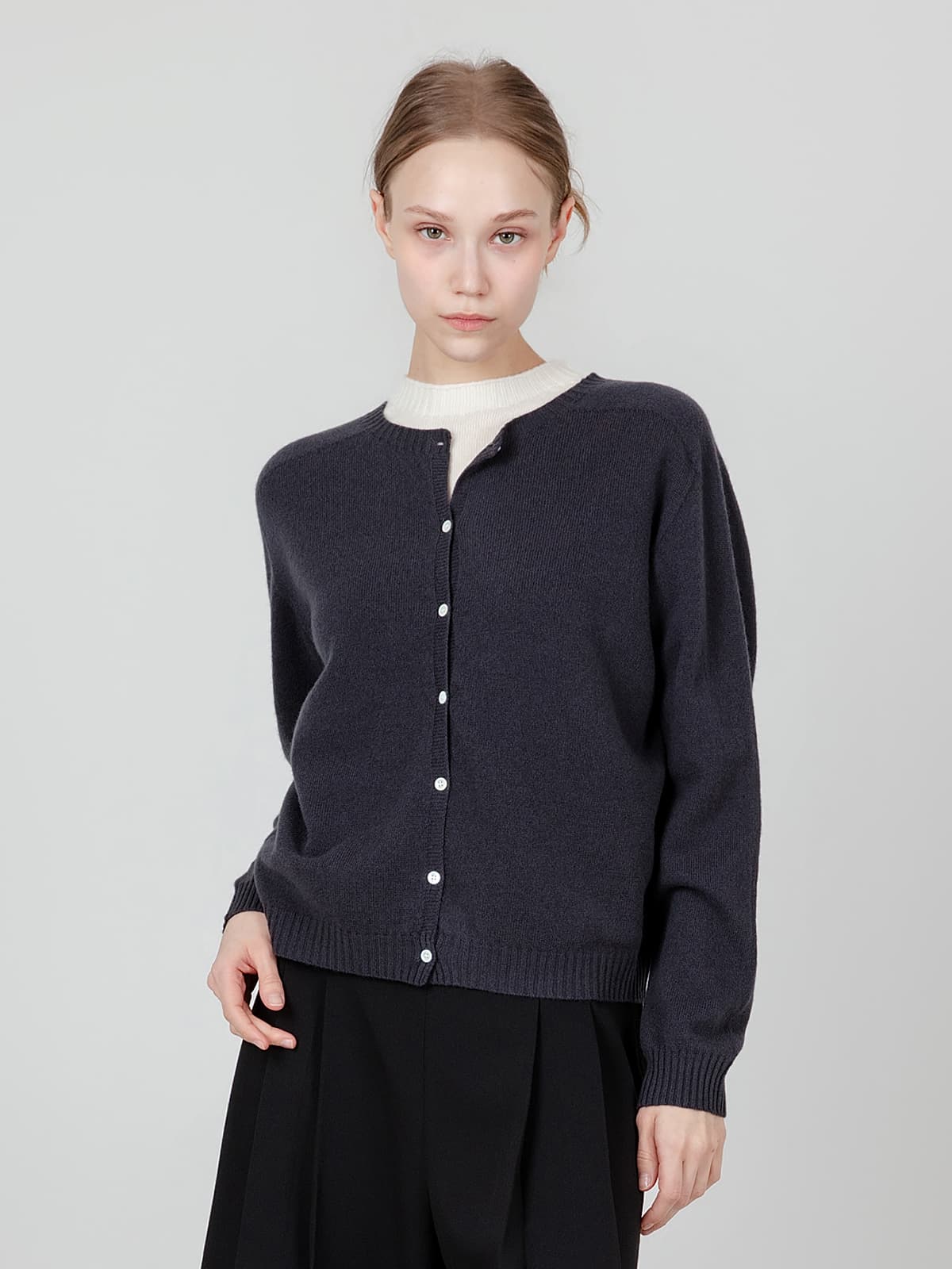 퓨어 울백 홀가 니트 가디건