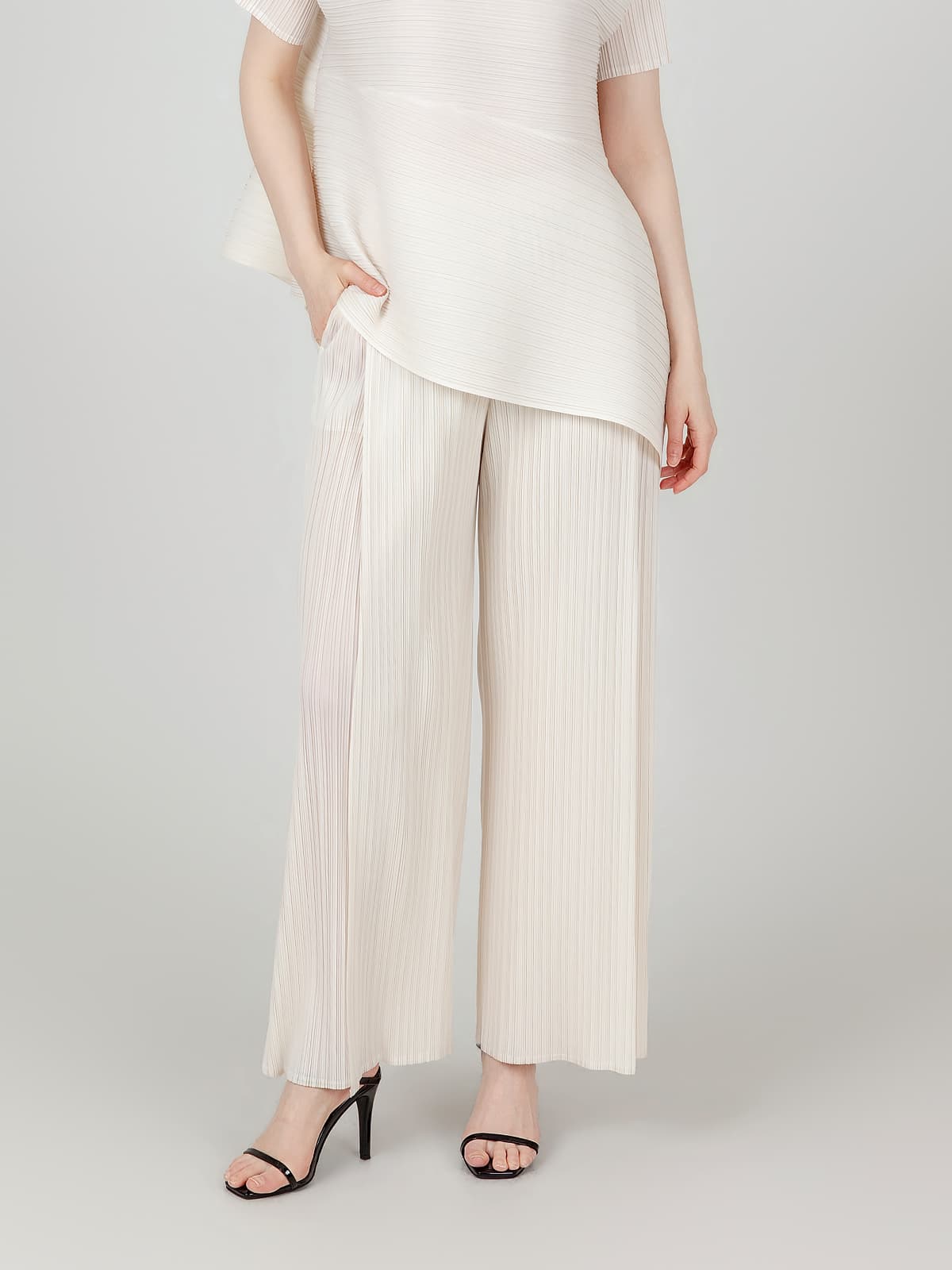 홀 윙 날개 플리츠 팬츠