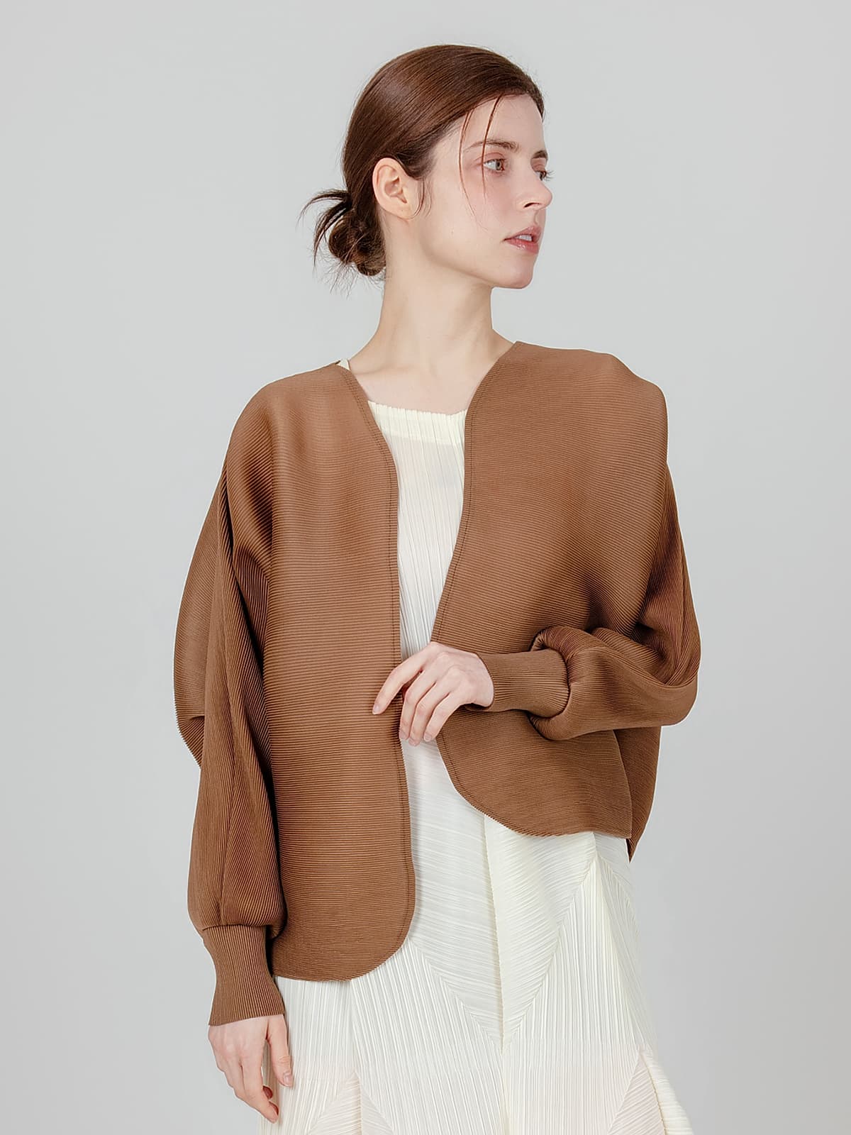 아방 볼레로 플리츠 가디건