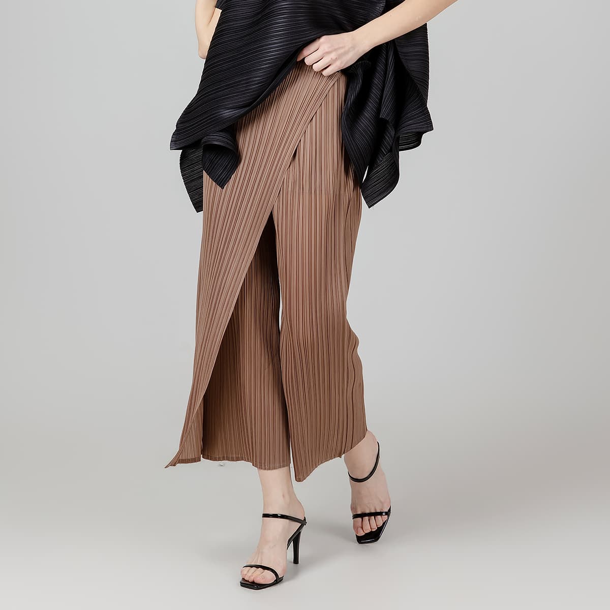 랩스커트 플리츠 팬츠