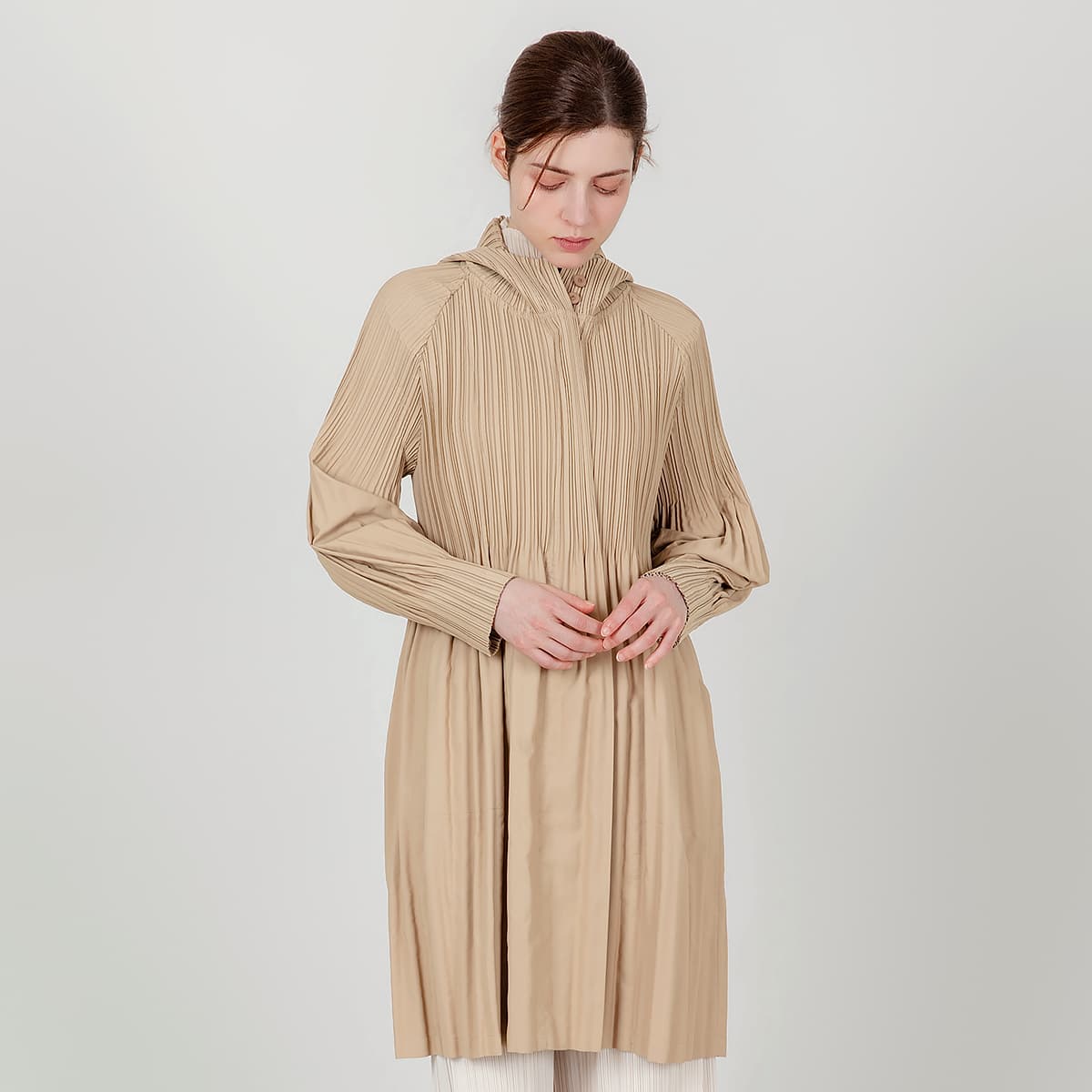 스프링 패딩 집업 플리츠 점퍼