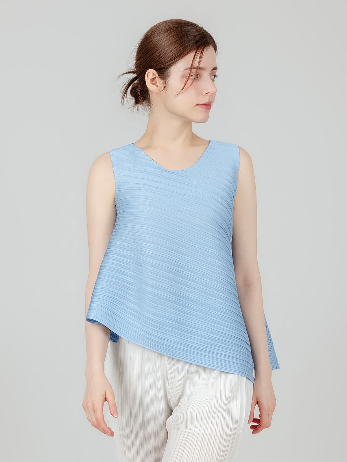 언발 나시 플리츠 블라우스